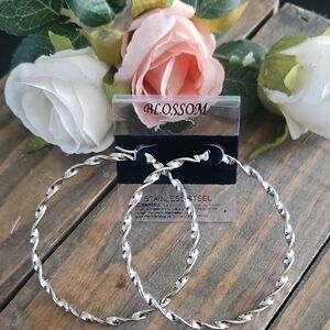 Blossom Silver Hoop Earrings